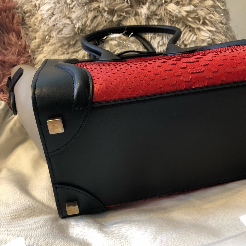 CELINE PYTHON RED MINI LUGGAGE W/ TAGS WORN ONCE - Picture 5 of 8
